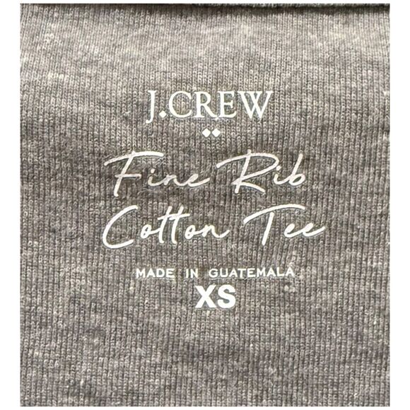 J.CREW Fine Rib Cotton Grey Short Sleeve Tee - Picture 2 of 3